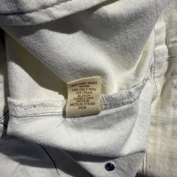 NWT Ave Jeans off White Denim Jacket Size 18-20 Studs Embroidery Patchwork Chic - Picture 9 of 9